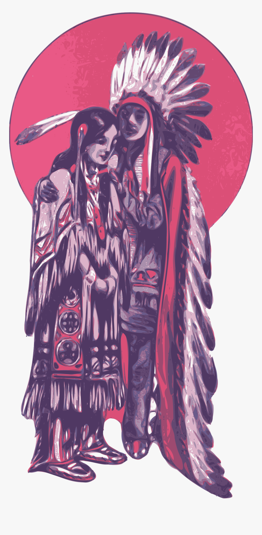 Native American Couple Clip Arts - Native American Couple, HD Png Download, Free Download