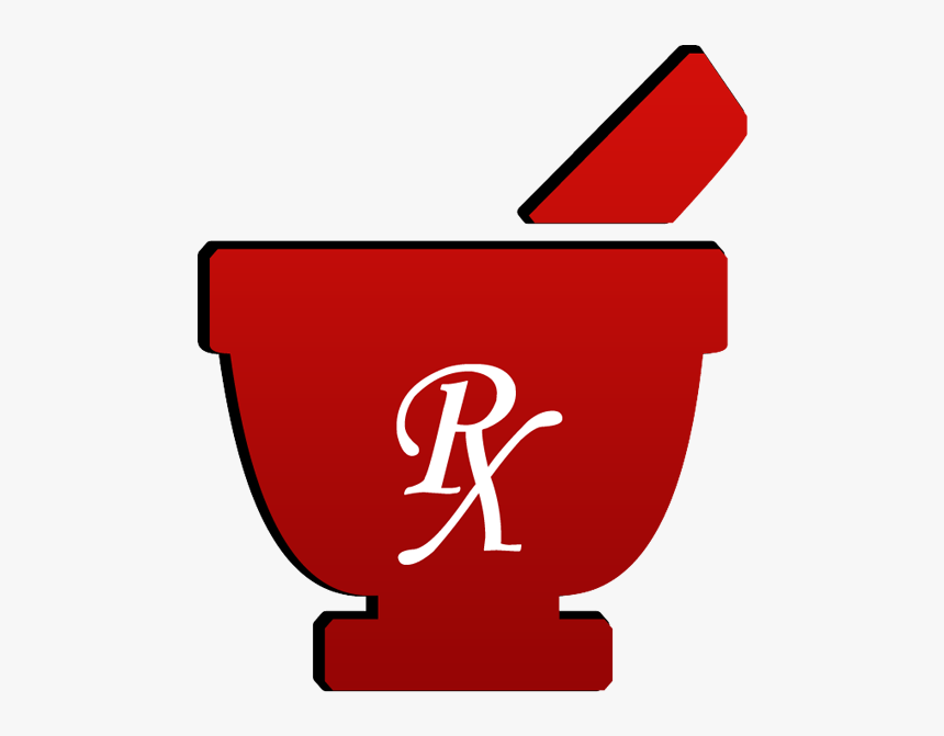 Mortar Pestle Symbol Rx - Red Mortar And Pestle, HD Png Download, Free Download