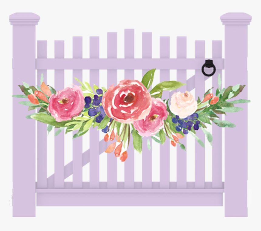 Garden By The Gate Floral Design - Garden Gate Clipart, HD Png Download, Free Download