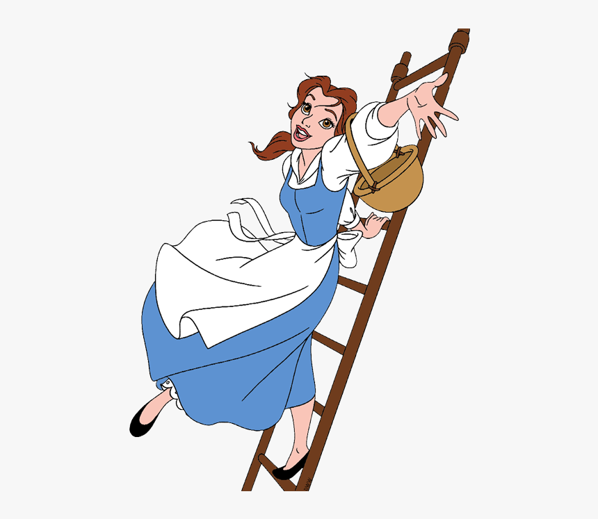 Beauty And The Beast Belle On Ladder Hd Png Download Kindpng