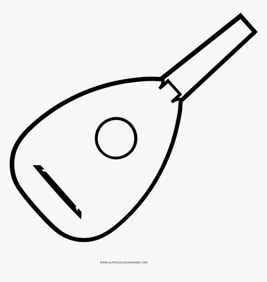 Lute Coloring Page - Dibujo De Un Laud, HD Png Download, Free Download