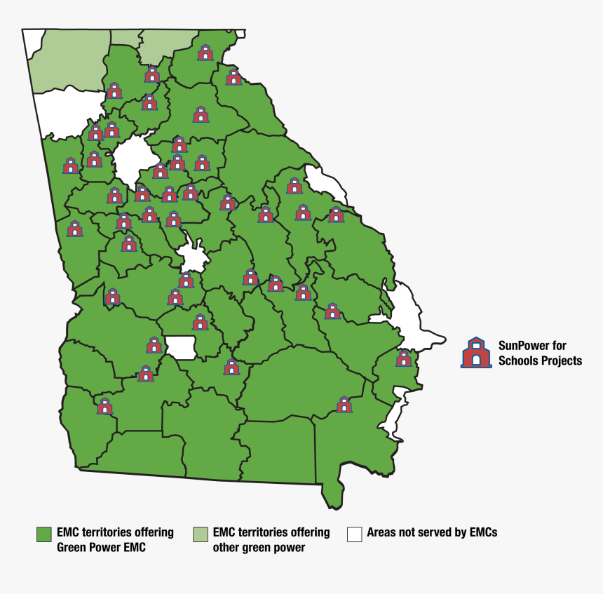 Sunpower For Schools Installations Map - Map, HD Png Download, Free Download