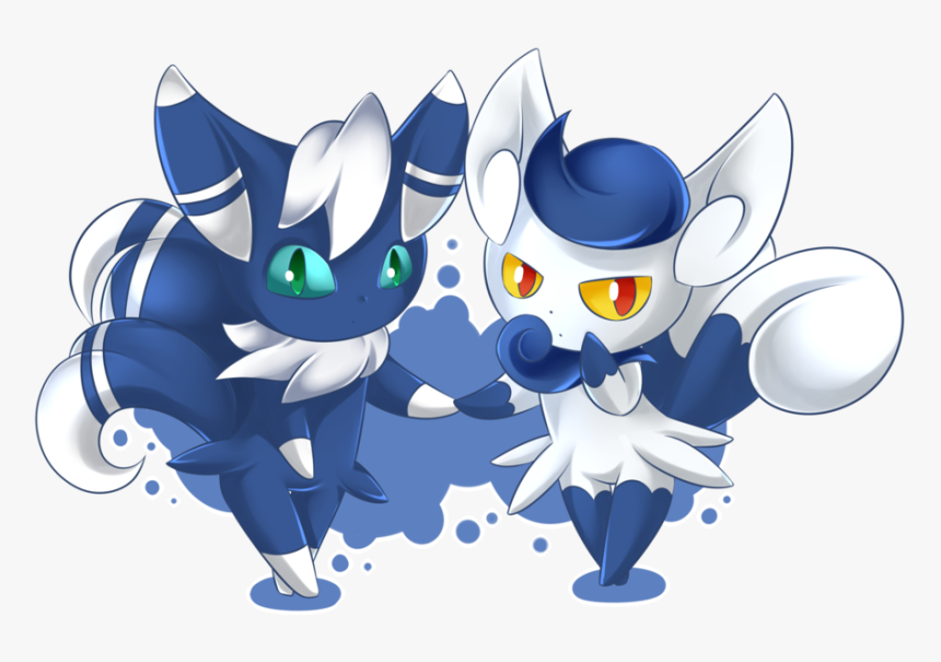 Meowstic Hembra Y Macho Fanarts, HD Png Download, Free Download