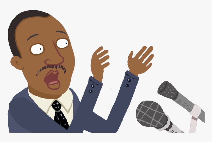 Dr Martin Luther-king Talking Into A Microphone - Cartoon, HD Png Download, Free Download