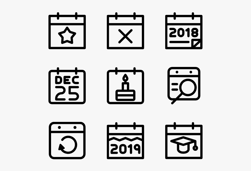 Calendar And Date - School Line Icon Png, Transparent Png, Free Download