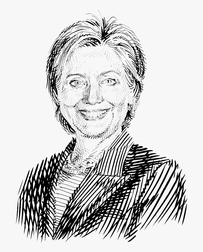 Hillary Face Png - Hillary Clinton Line Art, Transparent Png, Free Download
