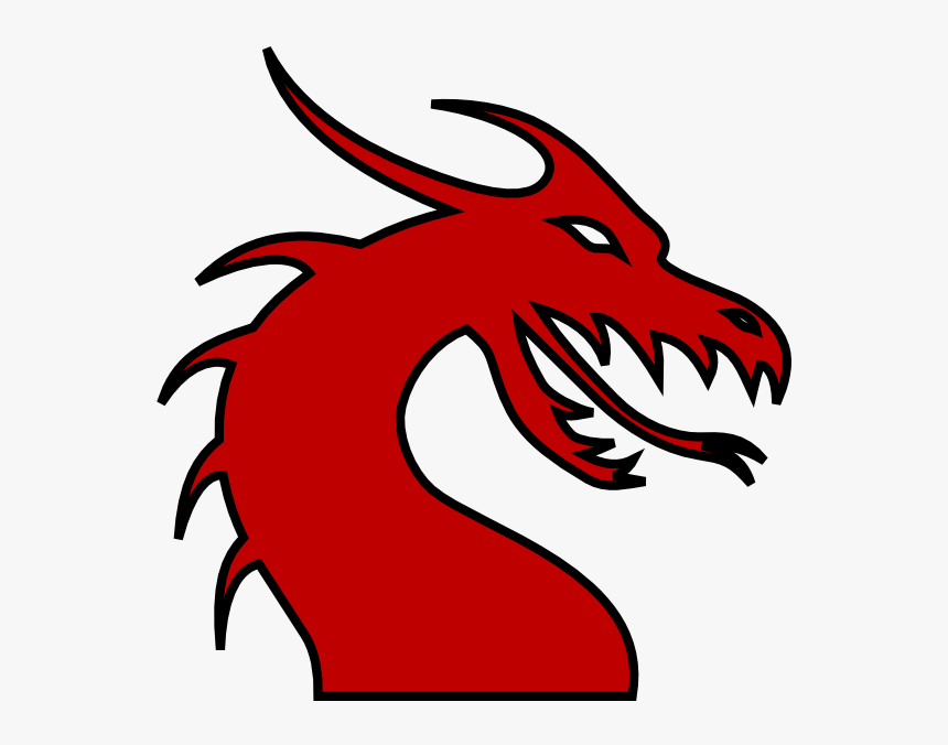 Dragon Head Silhouette Red Clip Art - Clip Art Dragon Head, HD Png ...