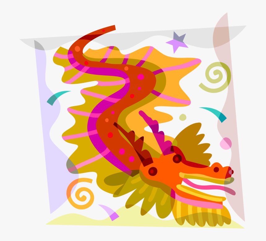 Vector Illustration Of Chinese Mythological Dragon - Chinese Dragon For Kids, HD Png Download, Free Download