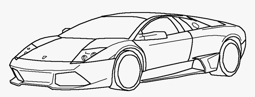 Lamborghini Gallardo Outline - Lamborghini Murcielago Lp640 Drawing, HD Png  Download - kindpng