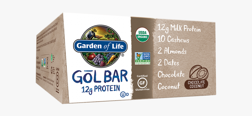 Garden Of Life, Gol Bar Case 12 Bars Chocolate Coconut - Garden Of Life, HD Png Download, Free Download