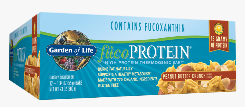 Fücoprotein® High Protein Bars Peanut Butter Crunch - Garden Of Life, HD Png Download, Free Download