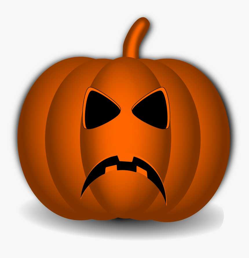 Pumpkin Halloween Face - Frowning Pumpkin, HD Png Download, Free Download