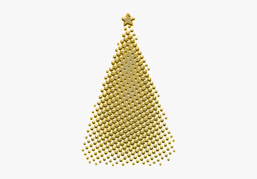 Ornament, Decor, Golden, Christmas, Jewelry - Gold Christmas Tree Png, Transparent Png, Free Download