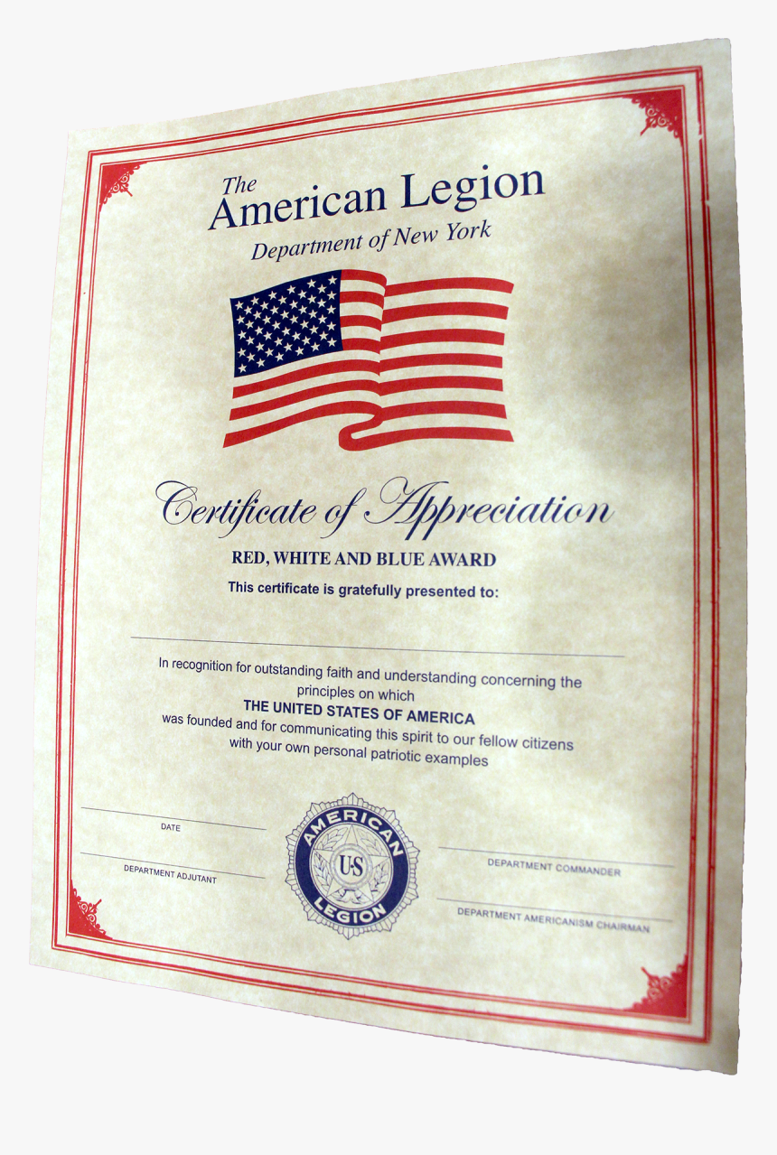 Red, White And Blue Award - Diploma, HD Png Download, Free Download