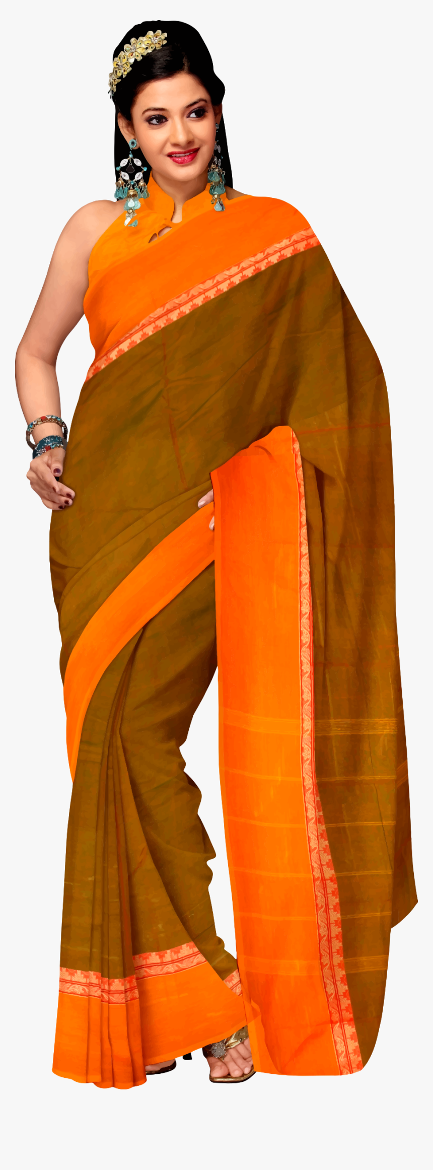 Woman In Saree 4 Clip Arts - Karwa Chauth Saree 2019, HD Png Download ...