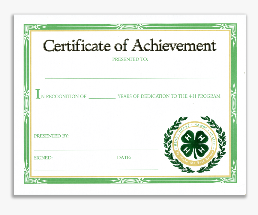 Clip Art Length Of Participation Shop - 4 H Club Certificate, HD Png Download, Free Download