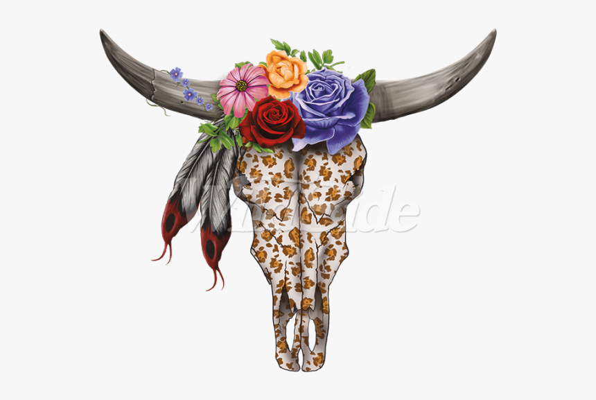 Bull Skull And Flower, HD Png Download, Free Download