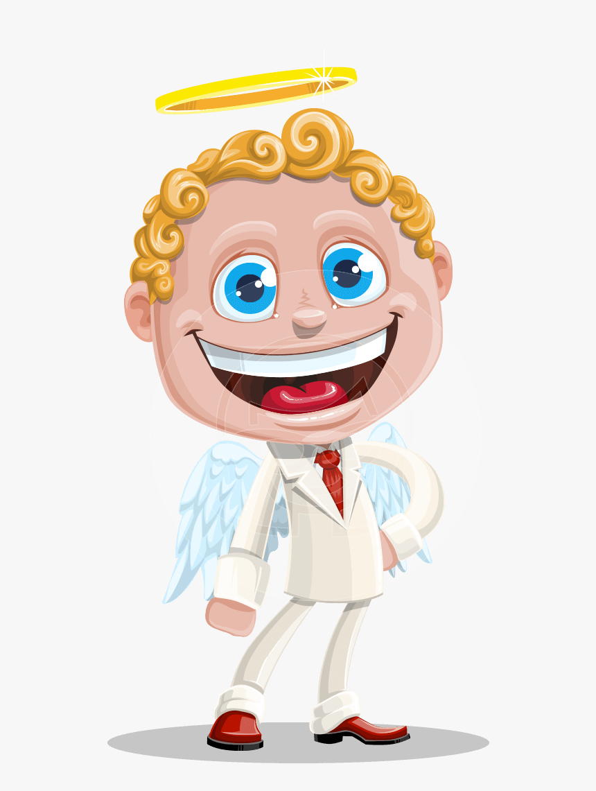 Business Angel Cartoon Vector Character Aka Angello - Angel Cartoon Characters, HD Png Download, Free Download