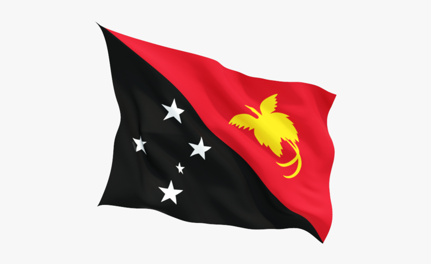 Fluttering Illustration Of Papua - Papua New Guinea Flag Png ...