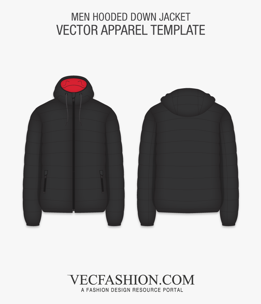 Mens Hooded Down Jacket Hooded Puffer Jacket Template Hd Png Download Kindpng - puffy jacket roblox