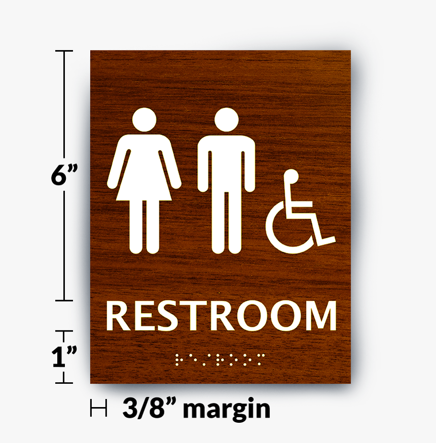 Restroom Sign Example - Handicap Accessible Bathroom Sign, HD Png Download, Free Download