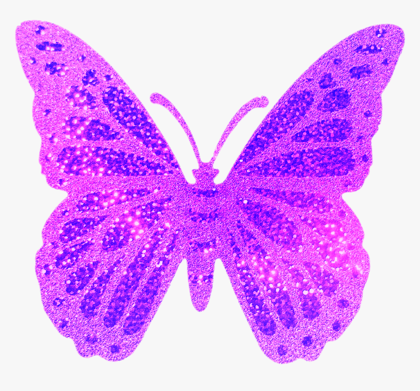 Clip Art Borboletas Lilas - Glitter Pink Butterfly Clipart, HD Png Download, Free Download