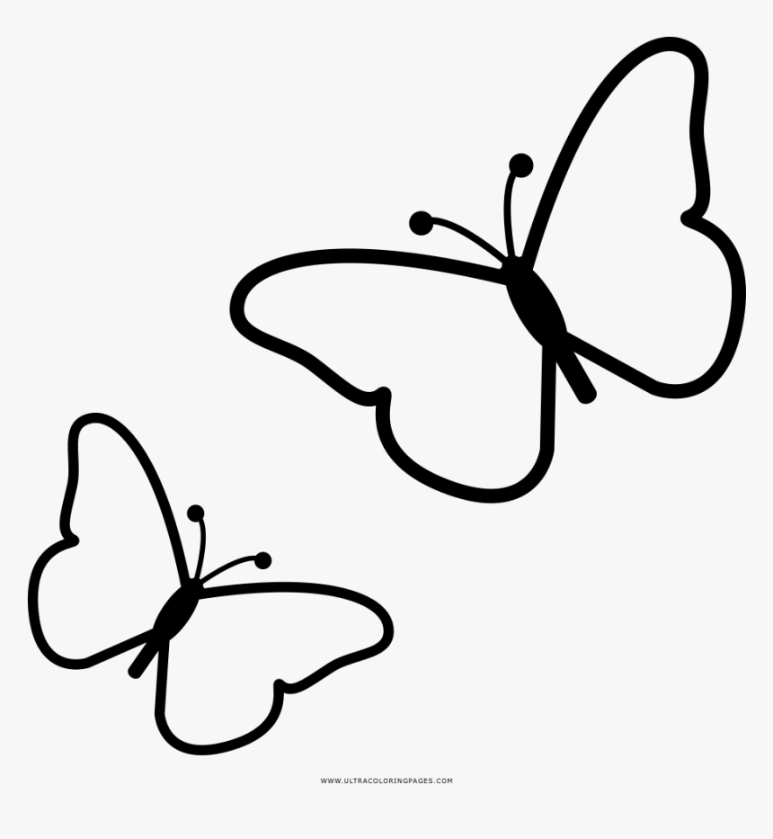 Butterflies Coloring Page - Desenho De Borboleta Para Colorir, HD Png  Download - kindpng