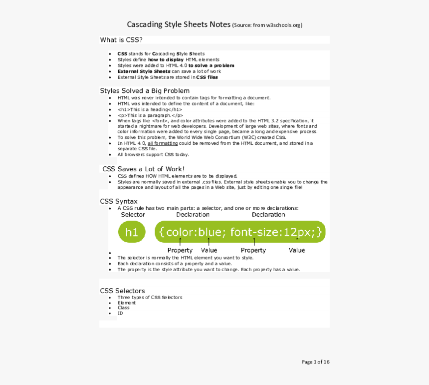 Css Notes Pdf, HD Png Download, Free Download