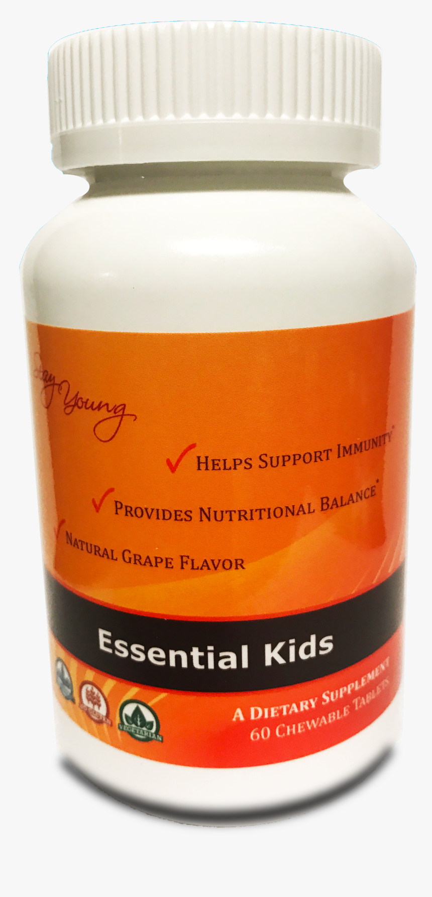 60 Chewable Tablets Essential Kids Chewable Is A High - Cylinder, HD Png Download, Free Download