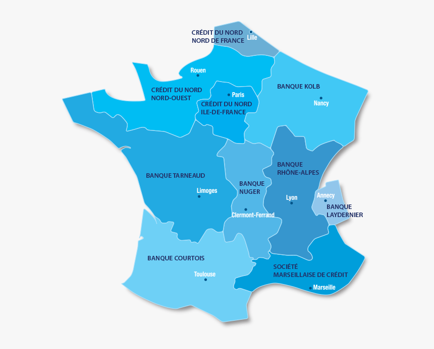 Carte Du Réseau Crédit Du Nord - Atlas, HD Png Download, Free Download