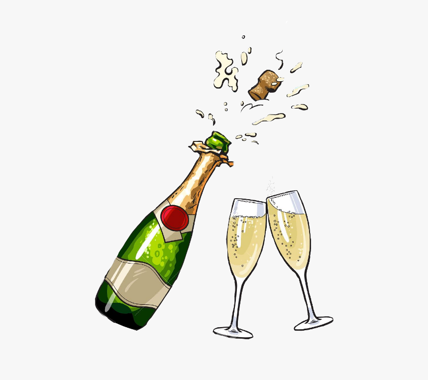 Champagne Bottle Clipart , Png Download Champagne Bottle Popping