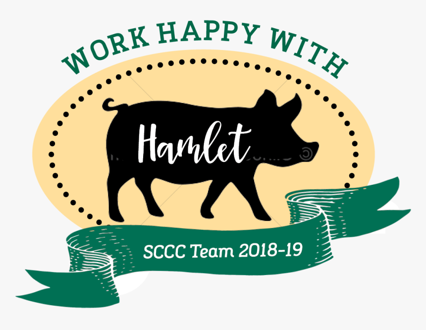 Hamlet Silhouette Badge - Domestic Pig, HD Png Download, Free Download