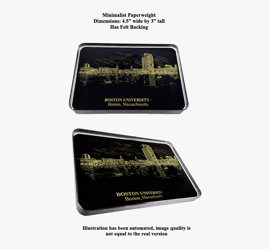 Eglomise Designs Boston U Minimal Paperweight - University, HD Png Download, Free Download