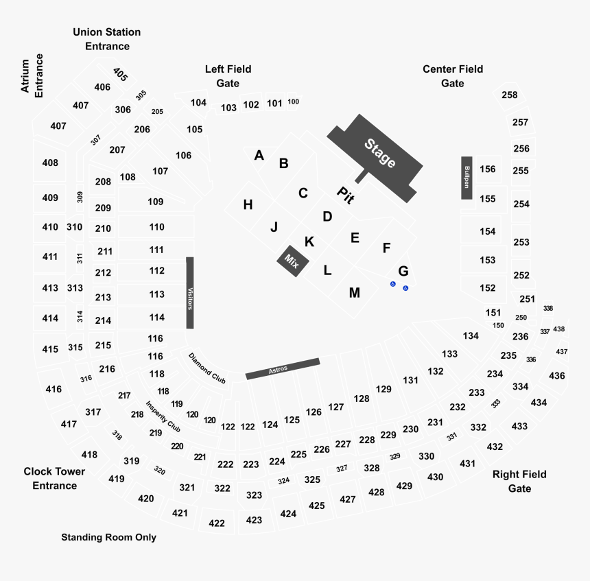 Minute Maid Park Seating Section 124 Row 36, HD Png Download kindpng