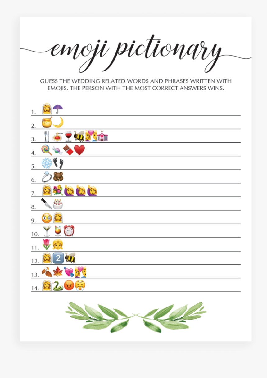 Simple Emoji Pictionary Baby Shower Game Printable And Virtual ...