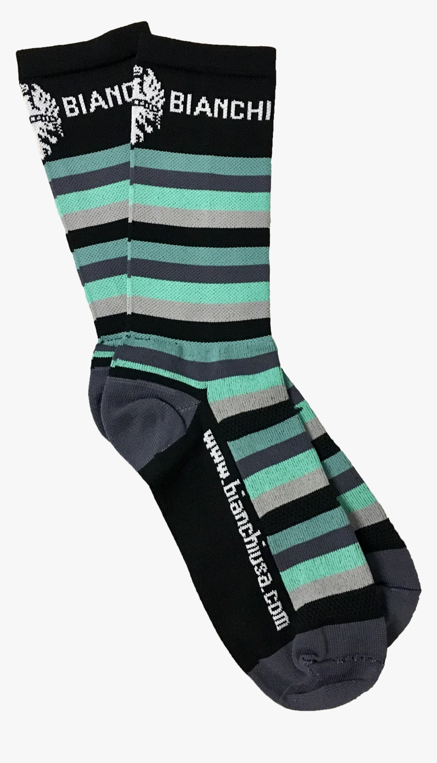 Black / Celeste Striped Bianchi Socks - Sock, HD Png Download, Free Download