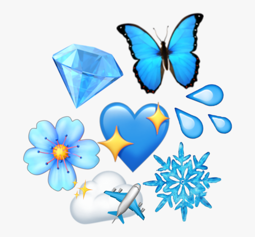 Blue Butterfly Emoji Png, Transparent Png, Free Download