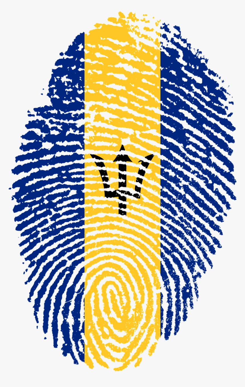 Barbados Flag Fingerprint, HD Png Download, Free Download