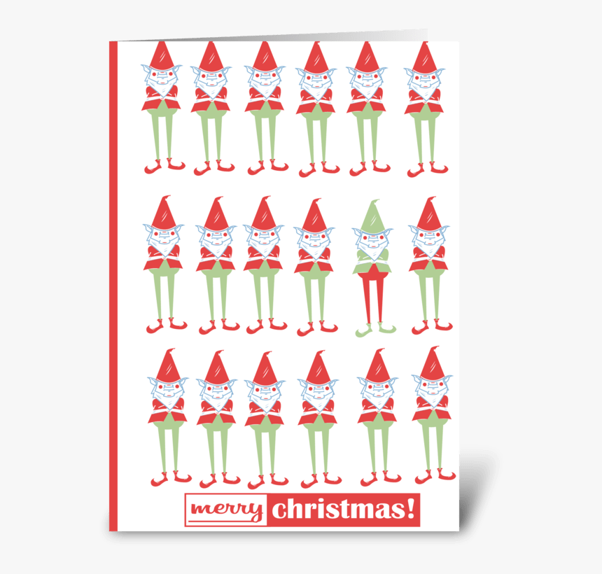 Gnome Christmas Pattern Greeting Card - Illustration, HD Png Download, Free Download