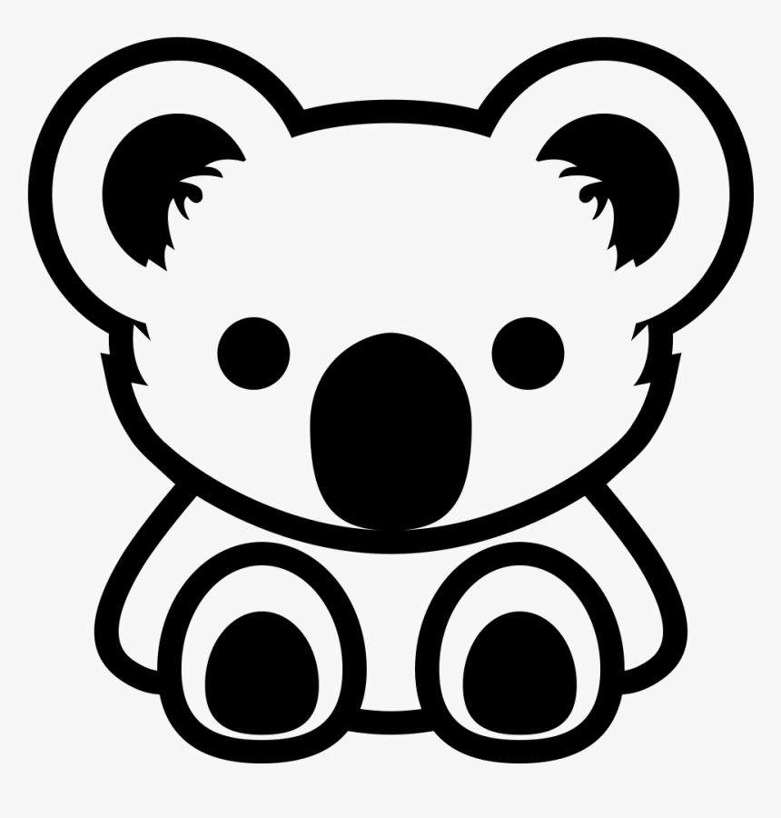 Emojione Bw 1f428 - Koala Black And White, HD Png Download, Free Download