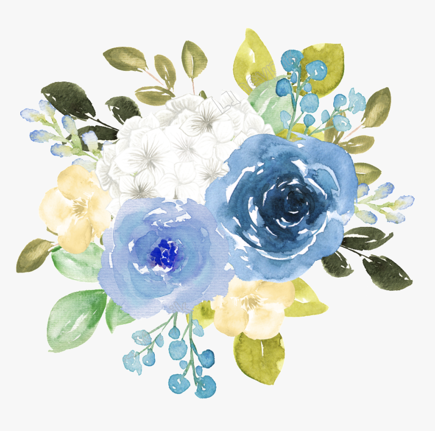 transparent floral watercolor png blue watercolor floral png png download kindpng transparent floral watercolor png