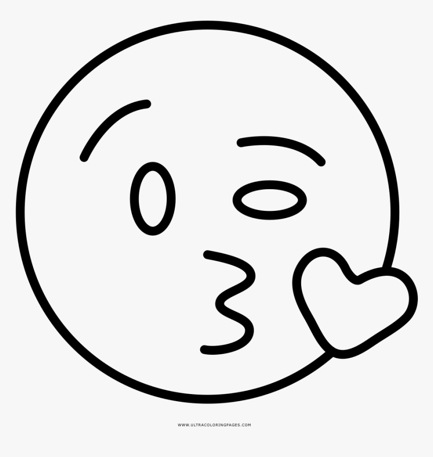 kiss emoji coloring page hd png download  kindpng