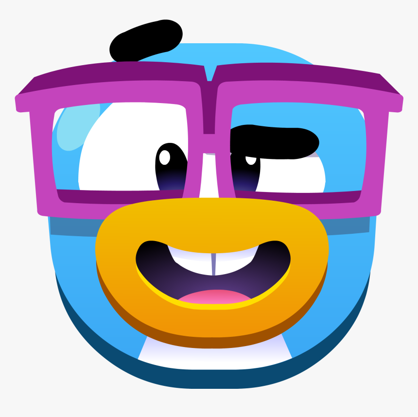 Nerd Clipart Emoji - Emojis De Club Penguin, HD Png Download, Free Download