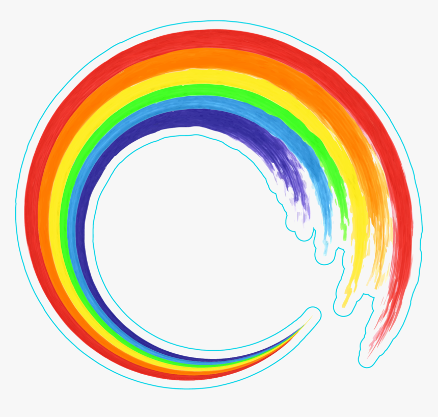 Rainbow Circle Brush Stroke Sticker - Png Circle Brush, Transparent Png, Free Download