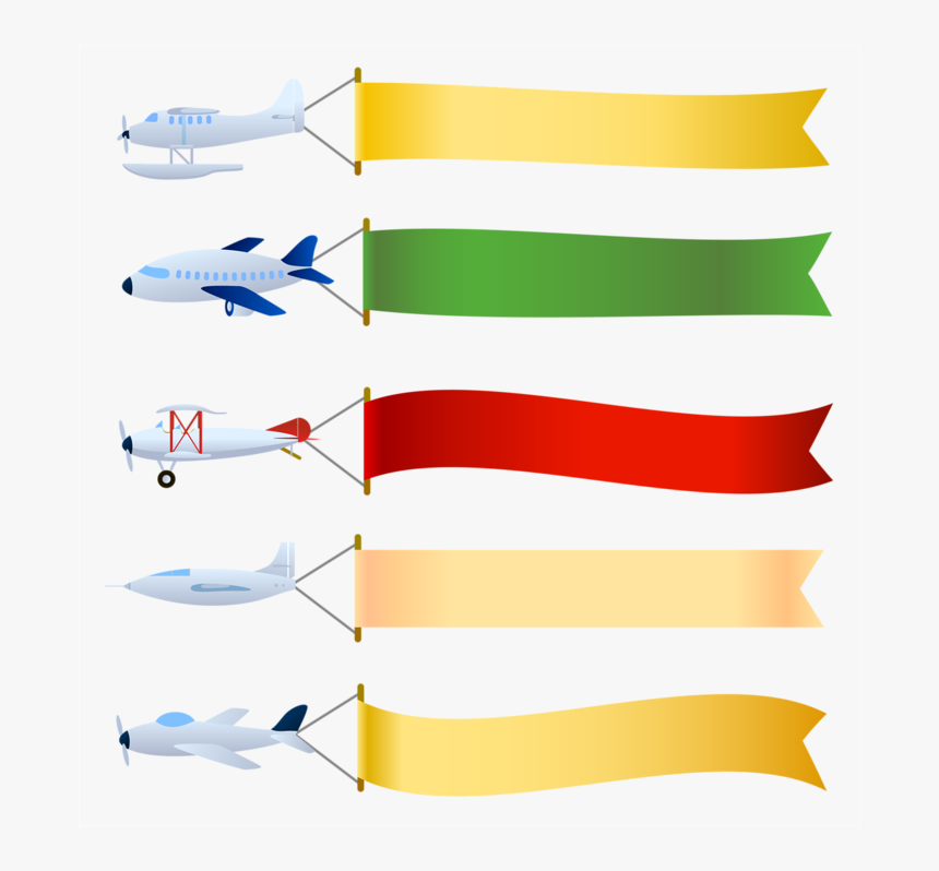 White Plane Banner Png For Kids - Airplane With Banner Png, Transparent Png, Free Download
