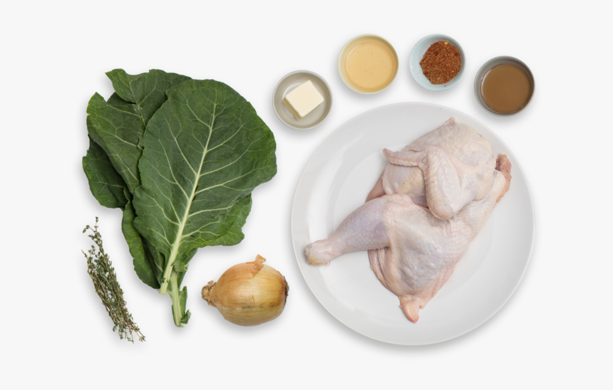 Spiced Roast Chicken & Collard Greens With Maple Butter - Collard Greens, HD Png Download, Free Download