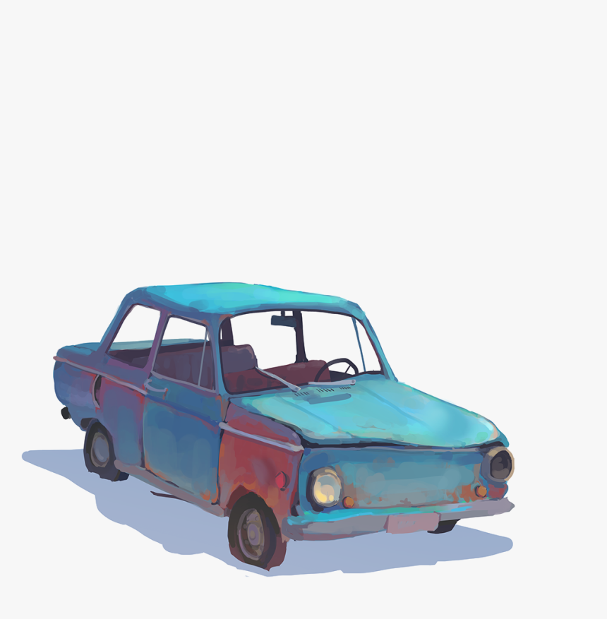 Hand-painted Junk Car Png Download - Classic Car, Transparent Png, Free Download