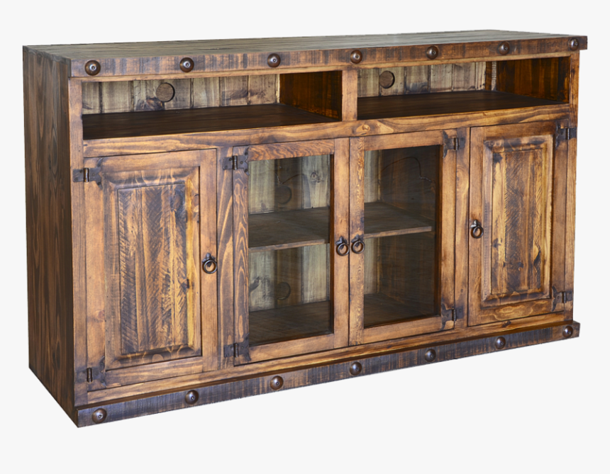 Large Rustic Centre Tv Stand , Png Download - Entertainment Center, Transparent Png, Free Download