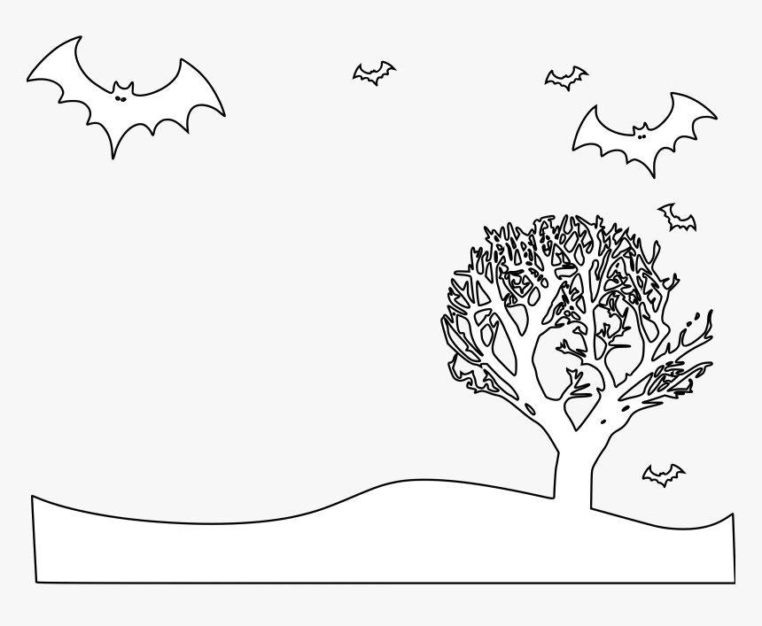 Halloween Scene Coloring Page, HD Png Download, Free Download