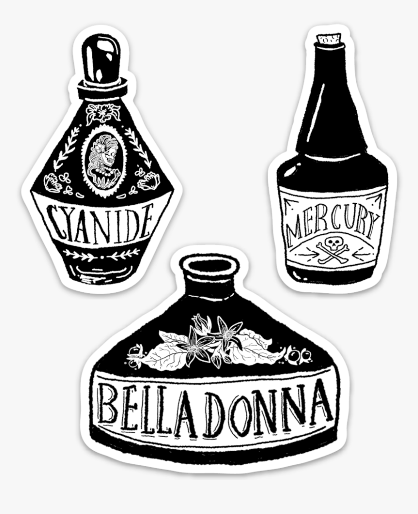 Image Of Poison Bottle Sticker Set - Glass Bottle, HD Png Download, Free Download